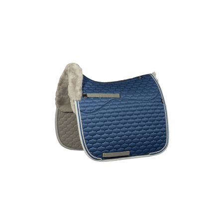 Lammfell Schabracke Dressur Gr.L Glanz blau/grau