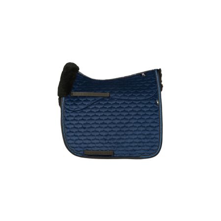 Lammfell Schabracke Dressur Gr.L Samt blau/schwarz