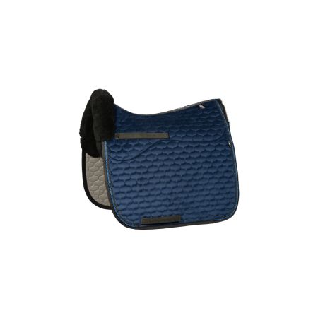 Lammfell Schabracke Dressur Gr.L Samt blau/schwarz