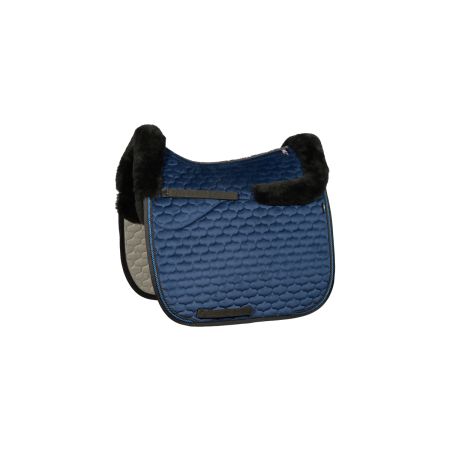 Lammfell Schabracke Dressur Gr.L Samt blau/schwarz