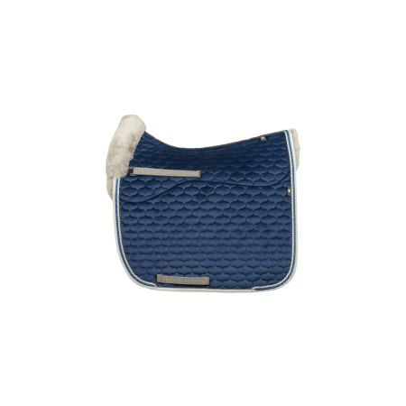 Lammfell Schabracke Dressur Gr.L Samt blau/grau
