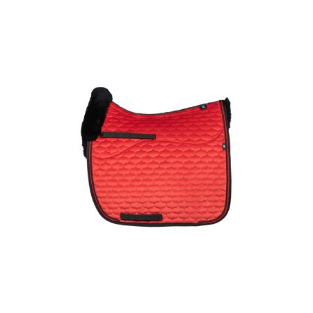 Lammfell Schabracke Dressur Gr.L Samt rot/schwarz