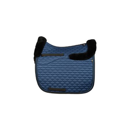 Lammfell Schabracke Dressur Gr.L Glanz blau/schwarz