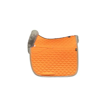 Lammfell Schabracke Dressur Gr.L Glanz orange/grau