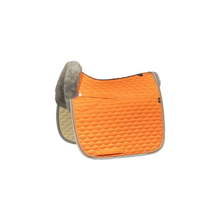 Lammfell Schabracke Dressur Gr.L Glanz orange/grau