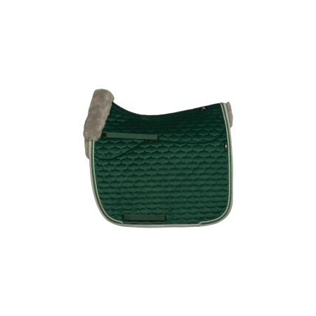 Lammfell Schabracke Dressur Gr.L Samt grün/grau