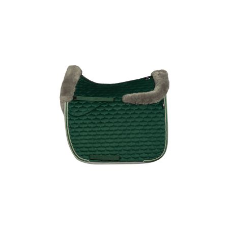 Lammfell Schabracke Dressur Gr.L Samt grün/grau