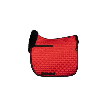 Lammfell Schabracke Dressur Gr.L Glanz rot/schwarz