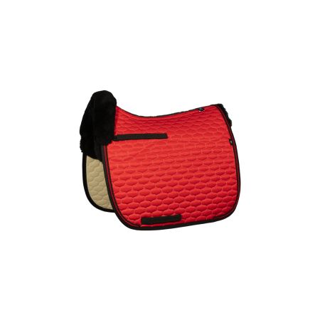 Lammfell Schabracke Dressur Gr.L Glanz rot/schwarz