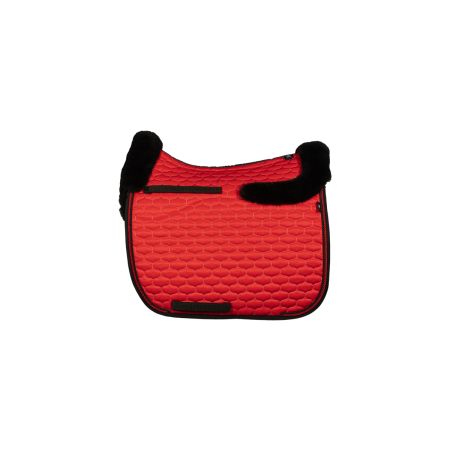 Lammfell Schabracke Dressur Gr.L Glanz rot/schwarz