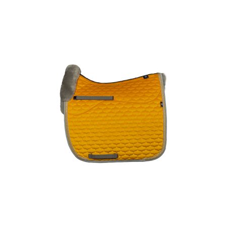 Lammfell Schabracke Dressur Gr.L Samt orange/grau