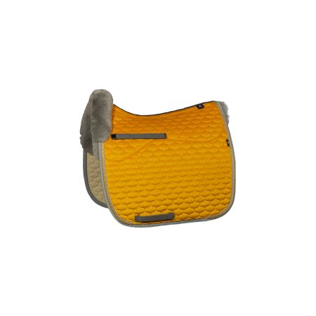 Lammfell Schabracke Dressur Gr.L Samt orange/grau