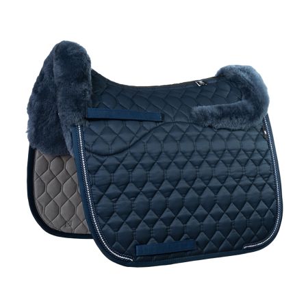 Lammfell Schabracke Dressur Gr.L Glanz Evening Blue / Blau