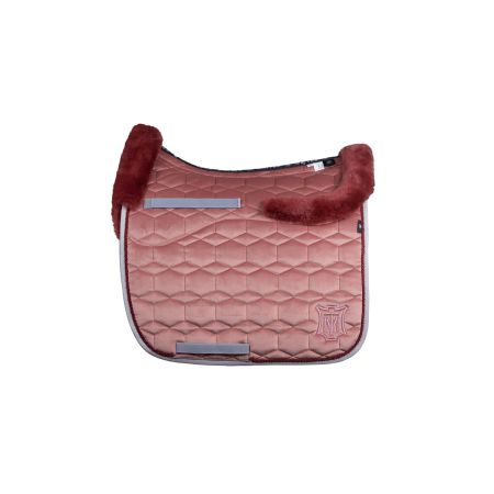 Lammfell Schabracke Dressur Gr. L Samt misty rose/koralle