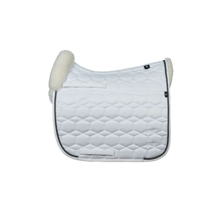 Lammfell Schabracke Dressur Gr.M Turnier Edition schwarz/silber- Kopfnummer Vorbereitung