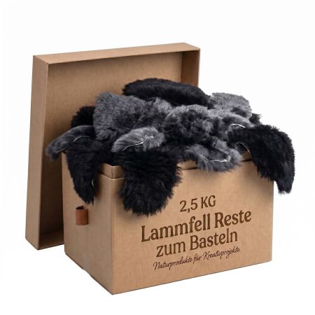 Lammfellreste zum Basteln und Nähen, ca. 2,5 KG Farbe: Dunkel