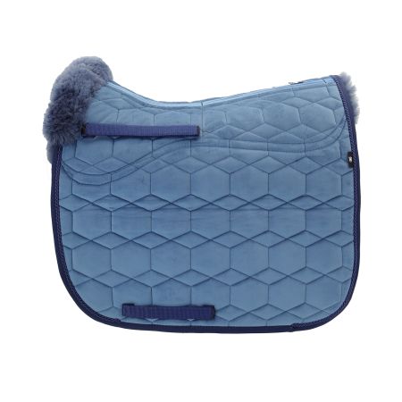 CORRECTION® Lammfell Schabracke Dressur Gr.L Samt cornet blue