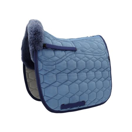 CORRECTION® Lammfell Schabracke Dressur Gr.L Samt cornet blue