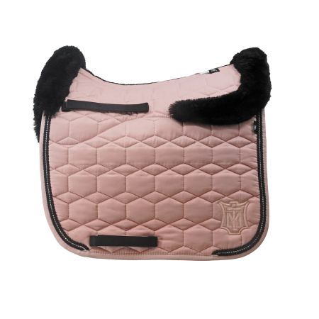 Lammfell Schabracke Dressur Gr.L  Glanz blush pink/schwarz