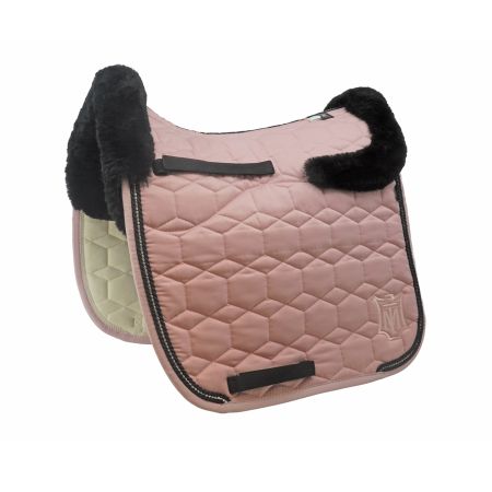 Lammfell Schabracke Dressur Gr.L  Glanz blush pink/schwarz